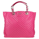 DOLCE&GABBANA Chain Tote Bag Leather Pink Silver Auth bs28546-2