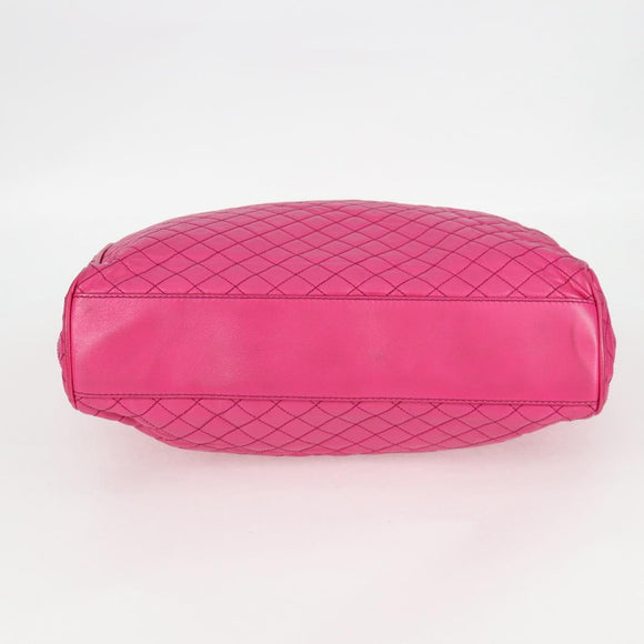 DOLCE&GABBANA Chain Tote Bag Leather Pink Silver Auth bs28546