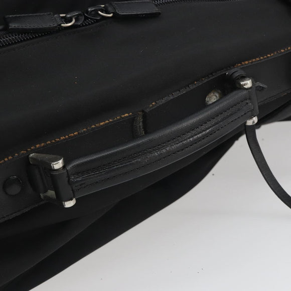 PRADA Koffer Nylon Zwart Zilver Auth bs28547