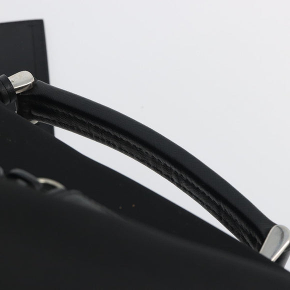 PRADA Koffer Nylon Zwart Zilver Auth bs28547