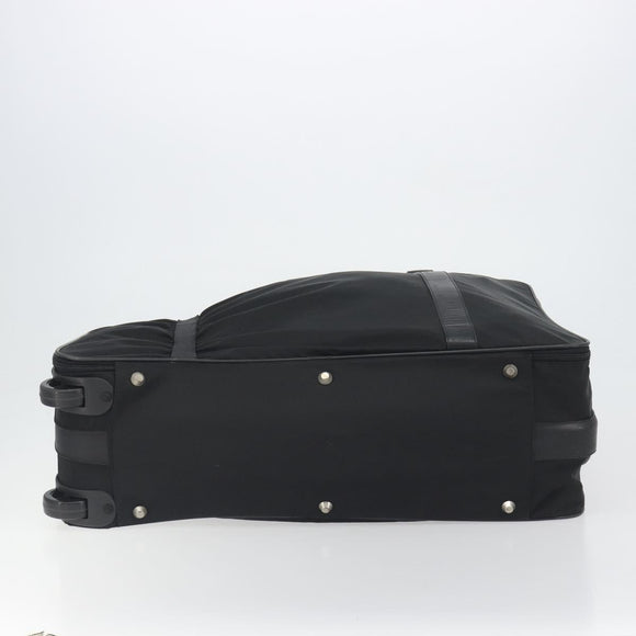 PRADA Koffer Nylon Zwart Zilver Auth bs28547