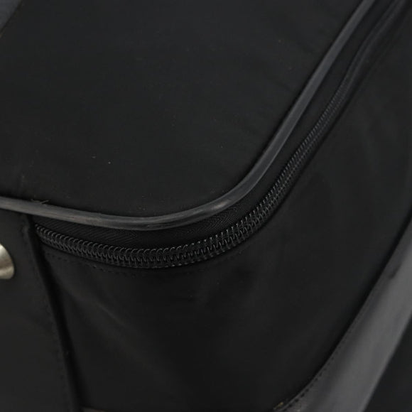 PRADA Koffer Nylon Zwart Zilver Auth bs28547