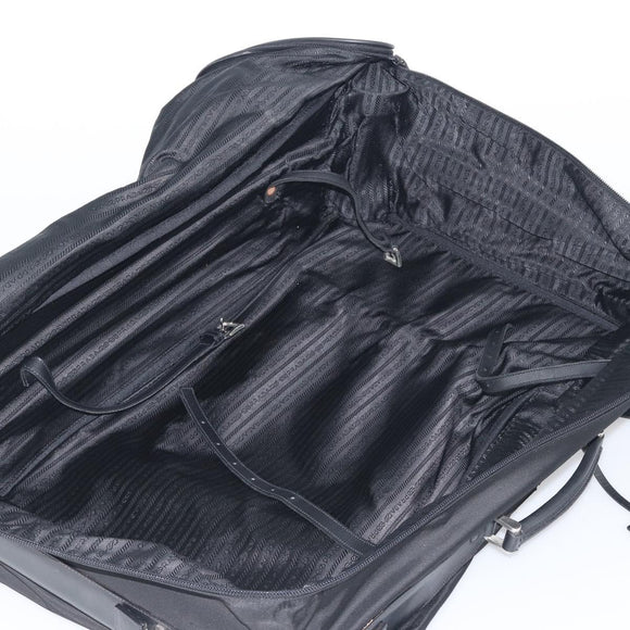PRADA Koffer Nylon Zwart Zilver Auth bs28547