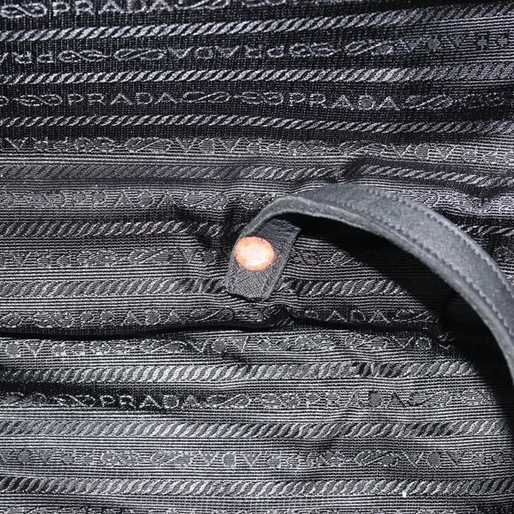 PRADA Koffer Nylon Zwart Zilver Auth bs28547