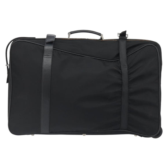 PRADA Koffer Nylon Zwart Zilver Auth bs28547