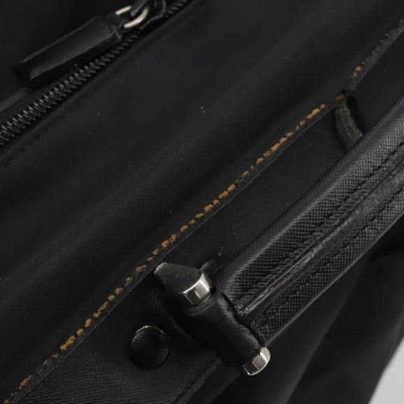 PRADA Koffer Nylon Zwart Zilver Auth bs28547