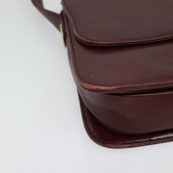 GIVENCHY Shoulder Bag Leather Bordeaux Auth bs28548