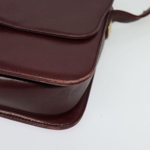GIVENCHY Shoulder Bag Leather Bordeaux Auth bs28548