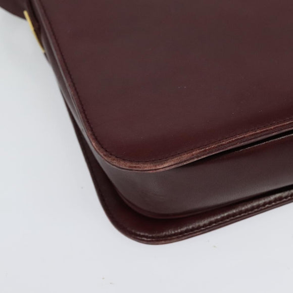 GIVENCHY Shoulder Bag Leather Bordeaux Auth bs28548