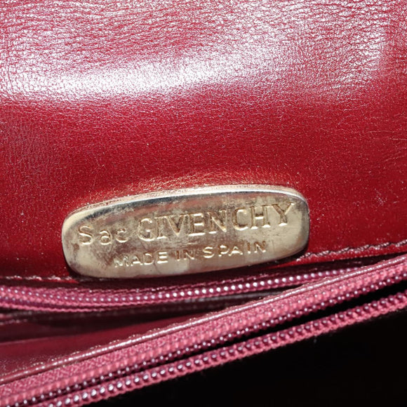 GIVENCHY Shoulder Bag Leather Bordeaux Auth bs28548