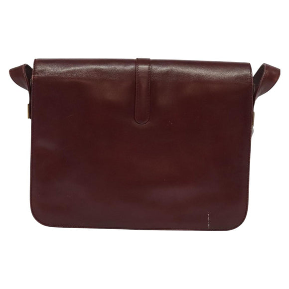 GIVENCHY Shoulder Bag Leather Bordeaux Auth bs28548