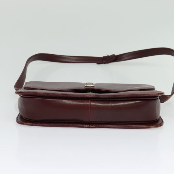 GIVENCHY Shoulder Bag Leather Bordeaux Auth bs28548
