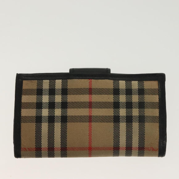 BURBERRY Key Case Canvas Leather 3Set Green Beige Auth bs28555