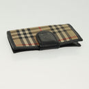 BURBERRY Key Case Canvas Leather 3Set Green Beige Auth bs28555-13