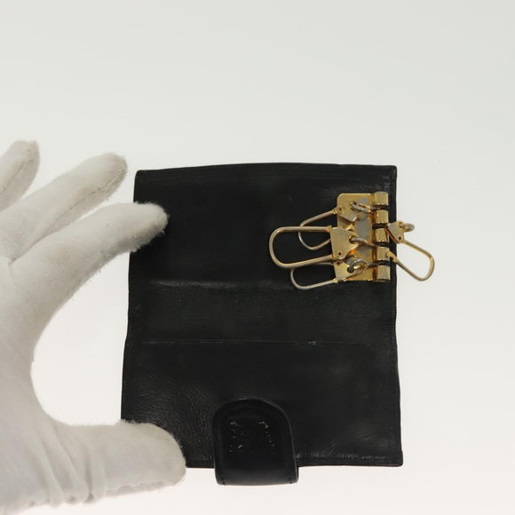 BURBERRY Key Case Canvas Leather 3Set Green Beige Auth bs28555