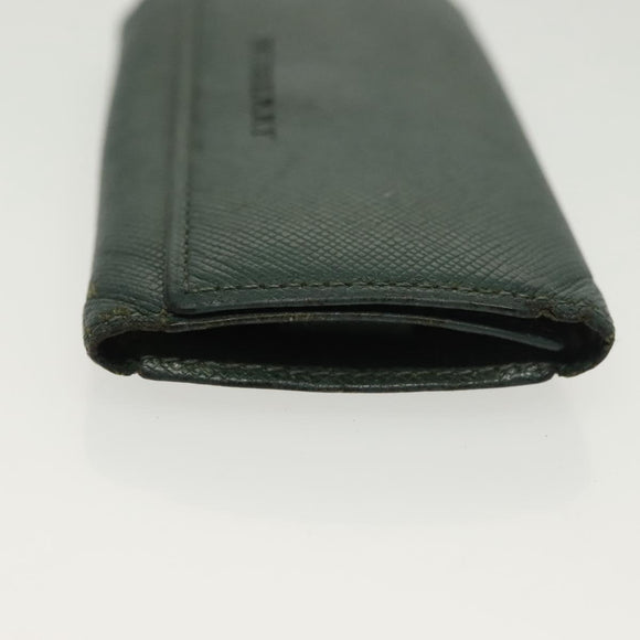 BURBERRY Key Case Canvas Leather 3Set Green Beige Auth bs28555