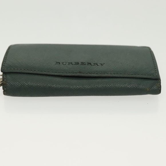 BURBERRY Key Case Canvas Leather 3Set Green Beige Auth bs28555