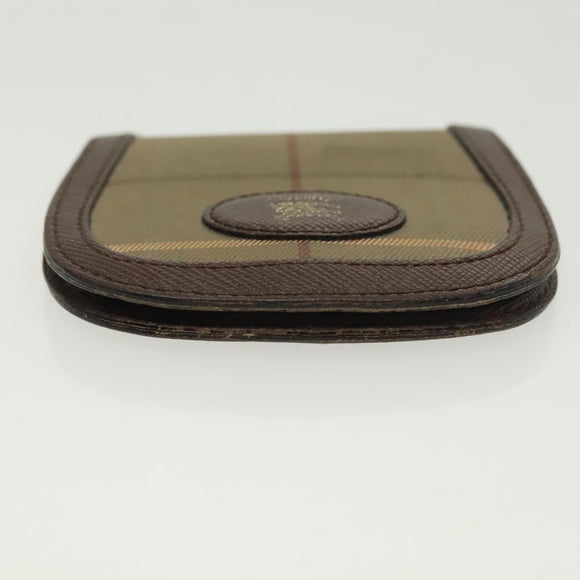 BURBERRY Key Case Canvas Leather 3Set Green Beige Auth bs28555