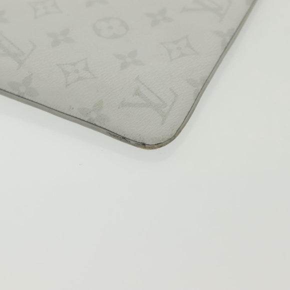 LOUIS VUITTON Monogram White Zipped Pouch GM Clutch Bag M68310 LV Auth bs28559