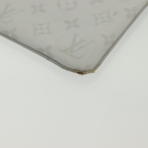 LOUIS VUITTON Monogram White Zipped Pouch GM Clutch Bag M68310 LV Auth bs28559