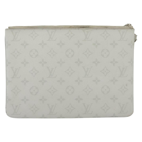 LOUIS VUITTON Monogram White Zipped Pouch GM Clutch Bag M68310 LV Auth bs28559