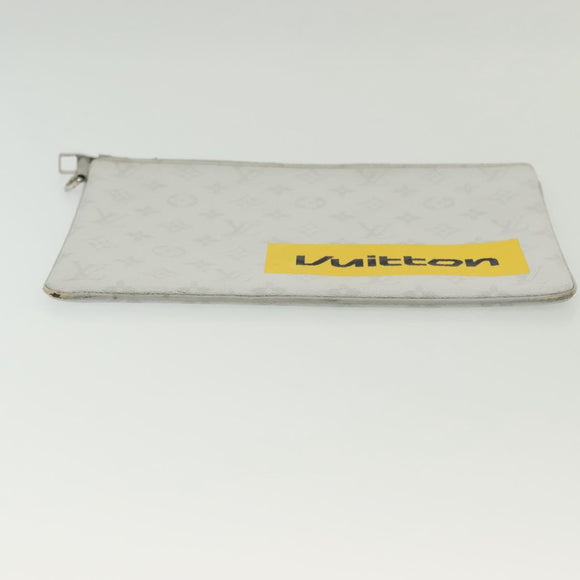 LOUIS VUITTON Monogram White Zipped Pouch GM Clutch Bag M68310 LV Auth bs28559