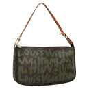 LOUIS VUITTON Graffiti Pochette Accessoires Pouch Khaki M92191 LV Auth bs28566-1