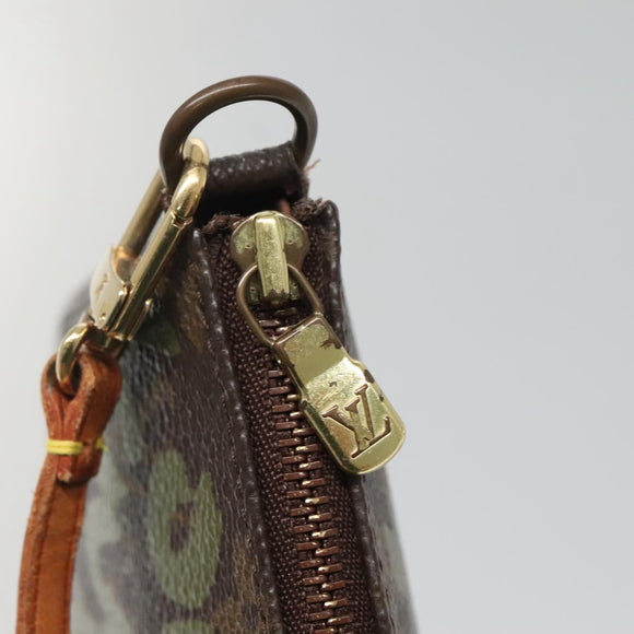 LOUIS VUITTON Graffiti Pochette Accessoires Pouch Khaki M92191 LV Auth bs28566