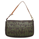 LOUIS VUITTON Graffiti Pochette Accessoires Pouch Khaki M92191 LV Auth bs28566-2