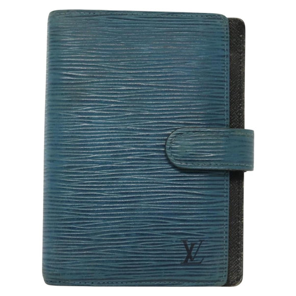 LOUIS VUITTON Epi Agenda PM Day Planner Cover Blue R20055 LV Auth bs28570