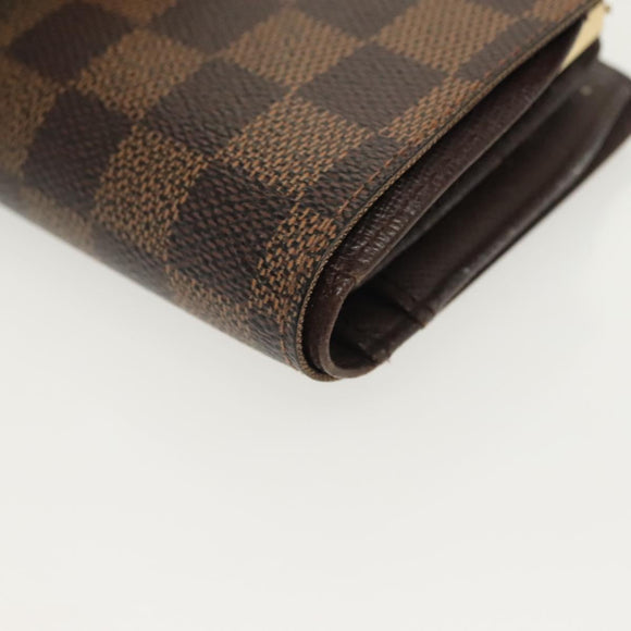 LOUIS VUITTON Damier Ebene Portefeuille Viennois Wallet N61674 LV Auth bs28572