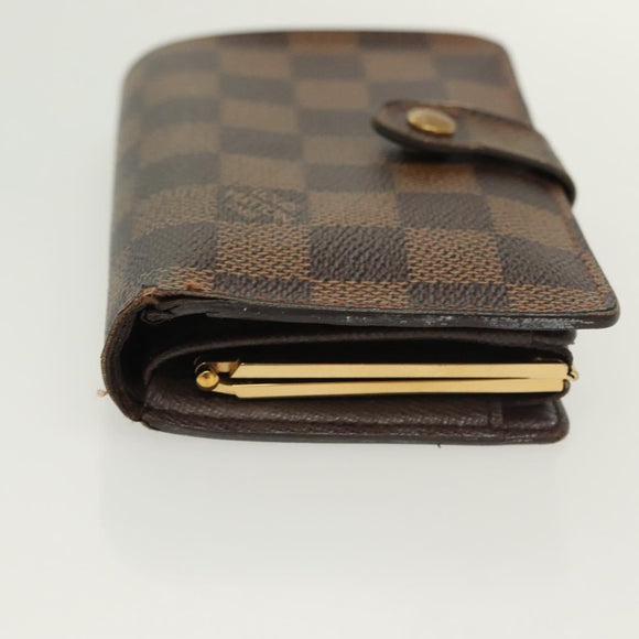 LOUIS VUITTON Damier Ebene Portefeuille Viennois Wallet N61674 LV Auth bs28572