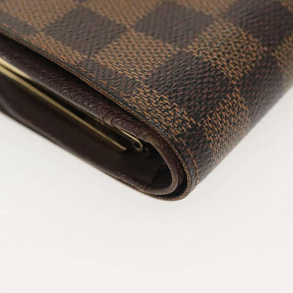LOUIS VUITTON Damier Ebene Portefeuille Viennois Wallet N61674 LV Auth bs28572