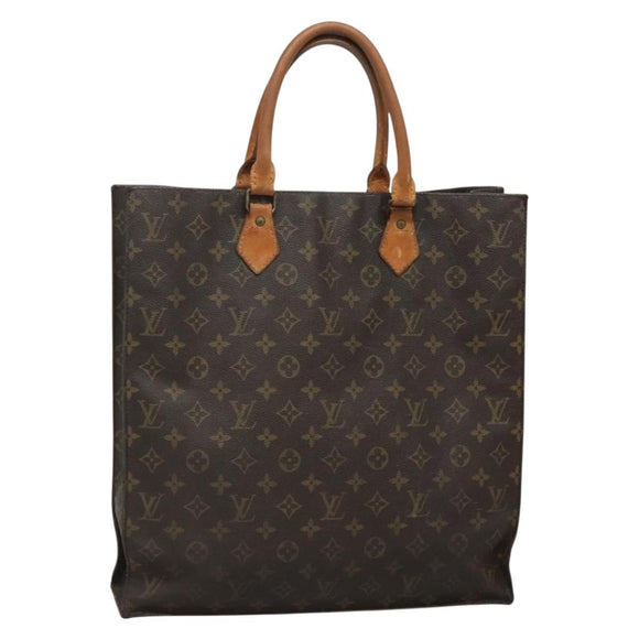 LOUIS VUITTON Monogram Sac Plat Hand Bag M51140 LV Auth bs28594