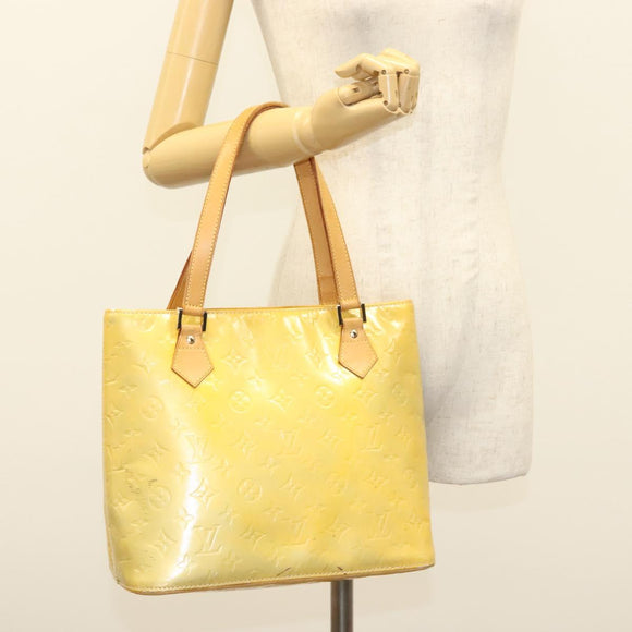 LOUIS VUITTON Monogram Vernis Houston Hand Bag Gris M91053 LV Auth bs28601