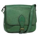 LOUIS VUITTON Epi Cartouchiere MM Shoulder Bag Green M52244 LV Auth bs28612-1