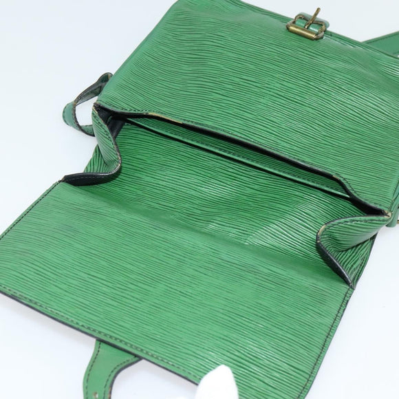 LOUIS VUITTON Epi Cartouchiere MM Shoulder Bag Green M52244 LV Auth bs28612