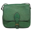 LOUIS VUITTON Epi Cartouchiere MM Shoulder Bag Green M52244 LV Auth bs28612-13