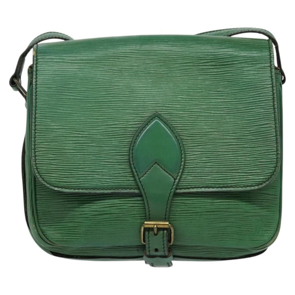 LOUIS VUITTON Epi Cartouchiere MM Shoulder Bag Green M52244 LV Auth bs28612