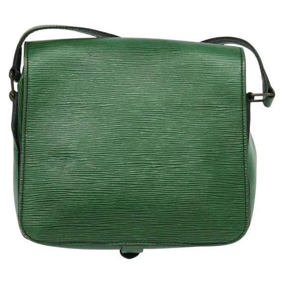 LOUIS VUITTON Epi Cartouchiere MM Shoulder Bag Green M52244 LV Auth bs28612