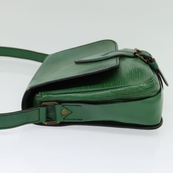 LOUIS VUITTON Epi Cartouchiere MM Shoulder Bag Green M52244 LV Auth bs28612