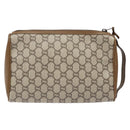 GUCCI GG Plus Supreme Clutch Bag PVC Beige Gold Auth bs28629-2