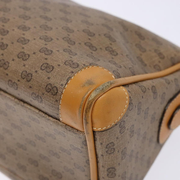 GUCCI Micro GG Supreme Shoulder Bag PVC Beige Gold Auth bs28631