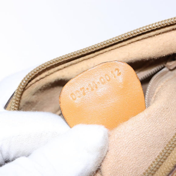 GUCCI Micro GG Supreme Shoulder Bag PVC Beige Gold Auth bs28631