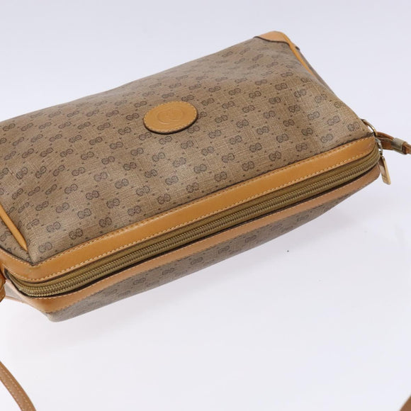 GUCCI Micro GG Supreme Shoulder Bag PVC Beige Gold Auth bs28631