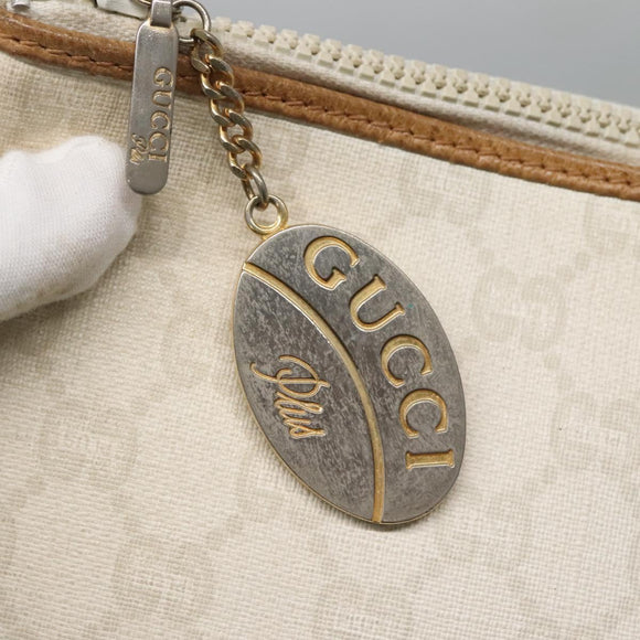 GUCCI GG Plus Supreme Clutch Bag PVC White Auth bs28632