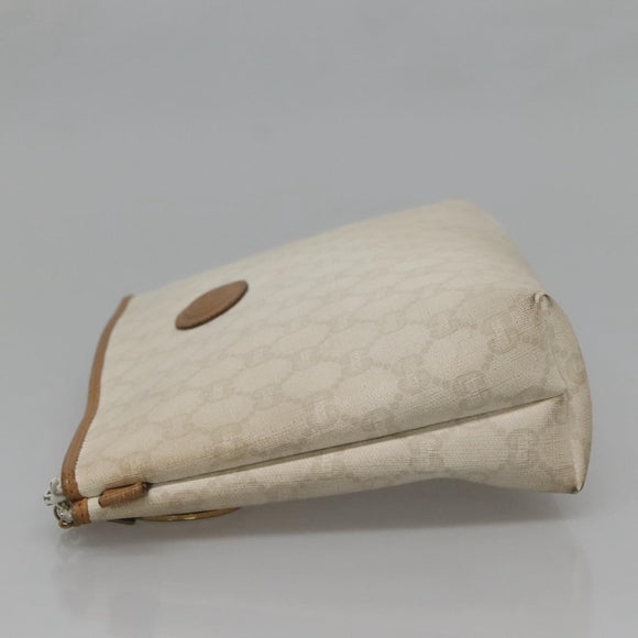 GUCCI GG Plus Supreme Clutch Bag PVC White Auth bs28632