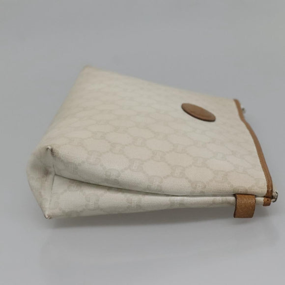 GUCCI GG Plus Supreme Clutch Bag PVC White Auth bs28632
