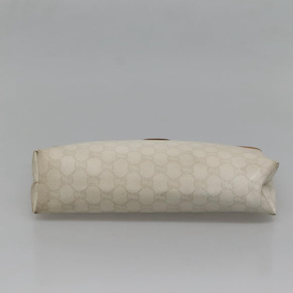 GUCCI GG Plus Supreme Clutch Bag PVC White Auth bs28632