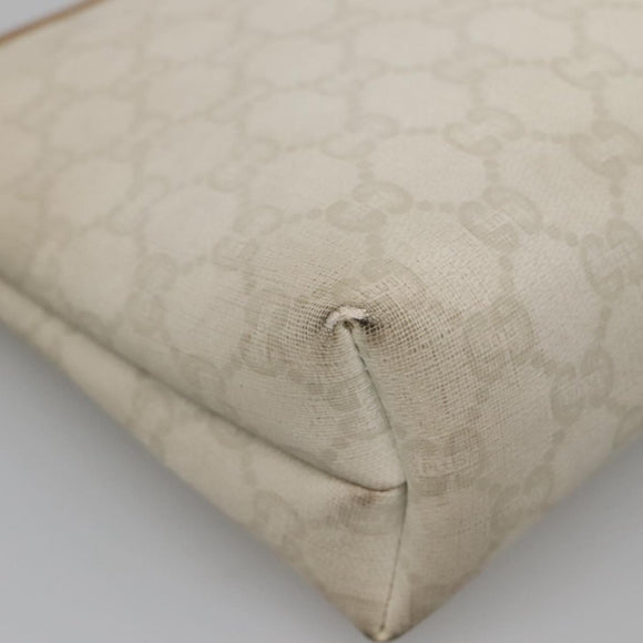 GUCCI GG Plus Supreme Clutch Bag PVC White Auth bs28632